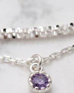 탄생석 더블 체인 은팔찌/ 발찌
