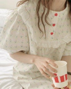 듣고싶을까 - 반팔원피스 파자마