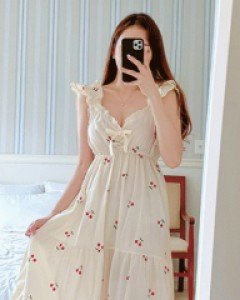 [오늘출발] 체리크림 - 나시 원피스 파자마