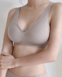 1cm [노와이어/캡내장] 마일드 후크브라렛세트