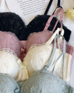 2cm [노와이어] 플로랄 하프컵브라세트