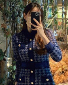 펄사체크 A라인 니트원피스