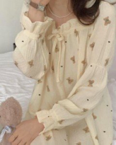 여리여리베어 - 긴팔 원피스파자마