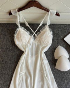 오늘출발 [캡] 백크로스 리본 화이트슬립