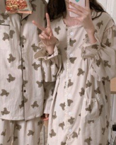 [커플세트할인] 깜찍커플곰돌이 - 긴팔 커플파자마