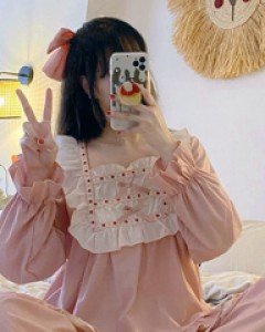 핑크공주 - 긴팔 투피스파자마