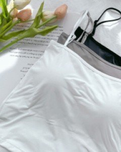 [패드일체형] 저스트원 크롭브라탑