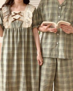 엘리모스체크 - 반팔 커플파자마세트