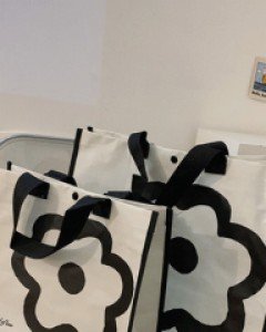 심플플라워 똑딱이 타포린백 - 가방