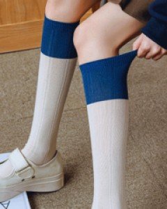 [1+1할인] 블루스트라이프 골지 니삭스