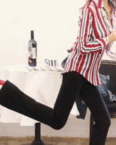 프린세스 하트 블랙 나팔 면 팬츠(S~XL사이즈까지)