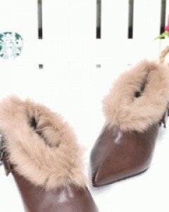 유니크 디자인 천연 토끼털 트리밍 로퍼(230사이즈 주문가능)