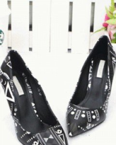 [피팅슈즈 90% 세일]럭셔리 기하학 패턴 스틸레토 힐(피팅사이즈-230)