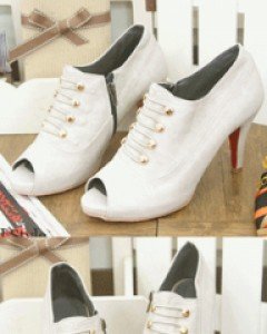 [피팅슈즈 90% 세일]런던 골드버튼 토오픈 앵클부츠(피팅사이즈-240)