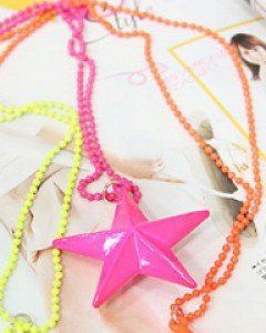스타 ★ 스타 네온 트렌디 necklace(네온핑크)