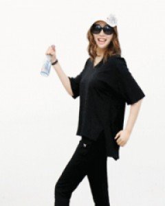 소프트 홀릭 블랙 7부 트레이닝 팬츠