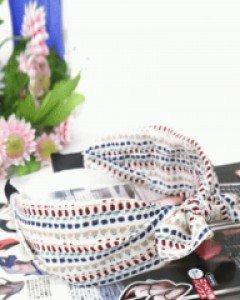 도트 퍼퓸 리본 헤어밴드