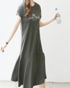 심플하고 세련된 소매 롤업 프릴 원피스