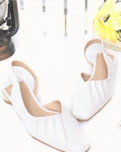 스탈리쉬 핀턱 주름 슬링백 플랫슈즈(230사이즈 주문가능)