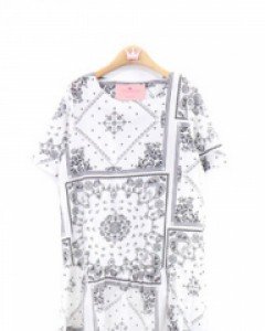 지젤 셔링 롱 반다나 롱 원피스(화이트)