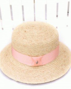 소녀의 핑크 스트랩 천연 라피아 캐플린(천연 라피아 소재)