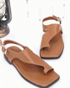 럭셔리 브라운 스퀘어 조리 샌들(230사이즈 주문가능)