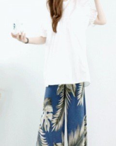 엔젤 화이트 루즈핏 어깨 프릴 롱 블라우스