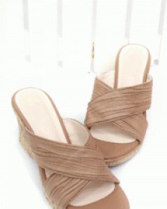 엘레강스 링클 X스트랩 초경량 웨지 슬라이드 샌들(230,240,250사이즈 주문가능)