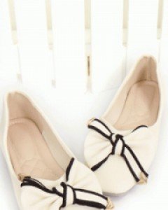 러블리 아이보리 리본 플랫슈즈(230~250사이즈까지)