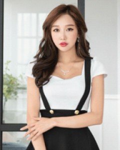 서스펜더 페플럼 원피스