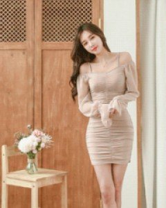 샤네뜨 셔링오프 원피스
