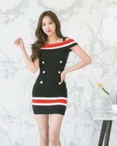 조이스 오프배색 원피스