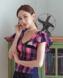 펠론 체크주름 원피스