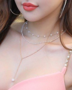 레이어 진주 네크리스