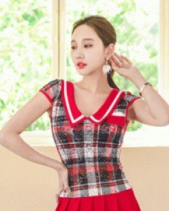 피아 주름치마 체크원피스