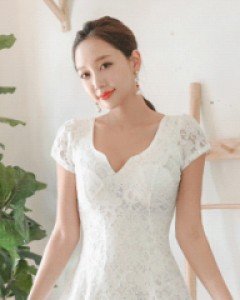쿠바 밑단망사 원피스