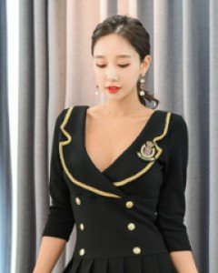 진저 골드플리츠 원피스