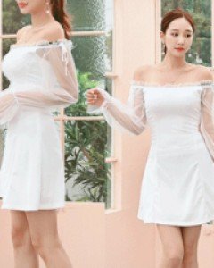 리드 오프플레어 원피스