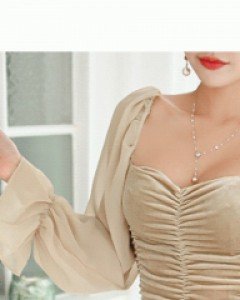 하이 벨벳셔링 원피스