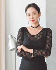 션리 레이스배색 원피스