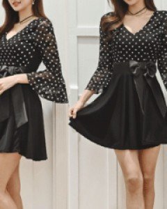 페론 도트플레어 원피스