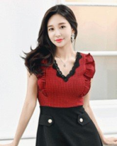 헤더 체크프릴 원피스