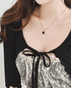 츄리 크롭리본 가디건