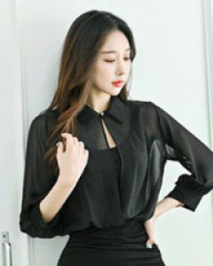 트아 쉬폰카라 원피스