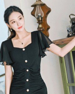 센시 쉬폰날개 원피스