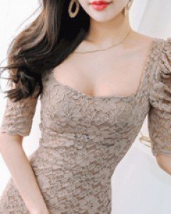 미도 퍼프레이스 원피스