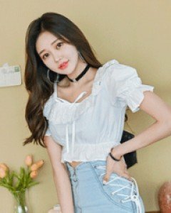 치크 스퀘어 블라우스