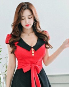 푸치 카라리본 원피스