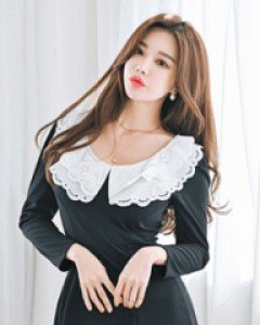 감상 카라 훌원피스