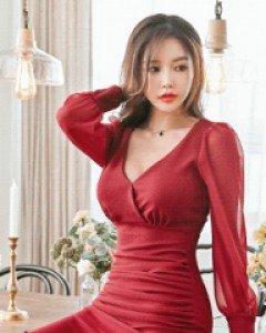 루진 쉬폰셔링 원피스